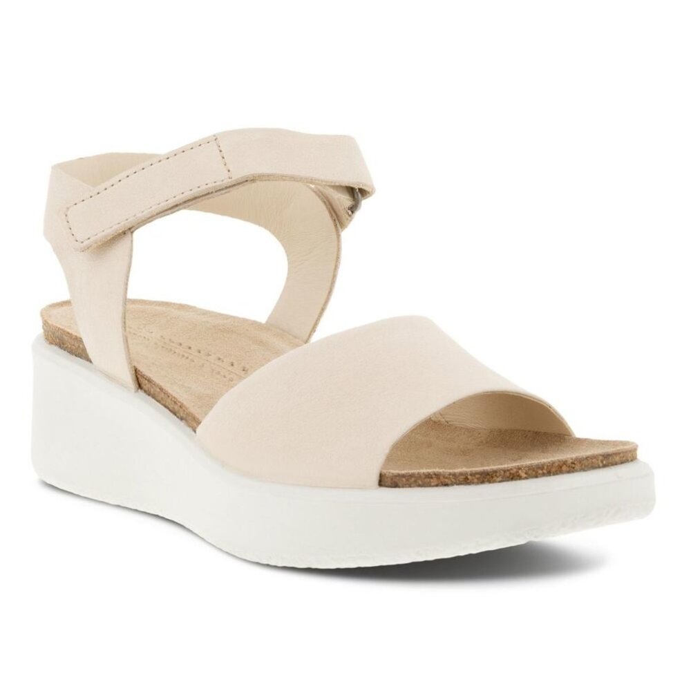 ECCO | Women's Flowt Wedge Cork Sandal | Limestone | Size EU38/US7-7.5